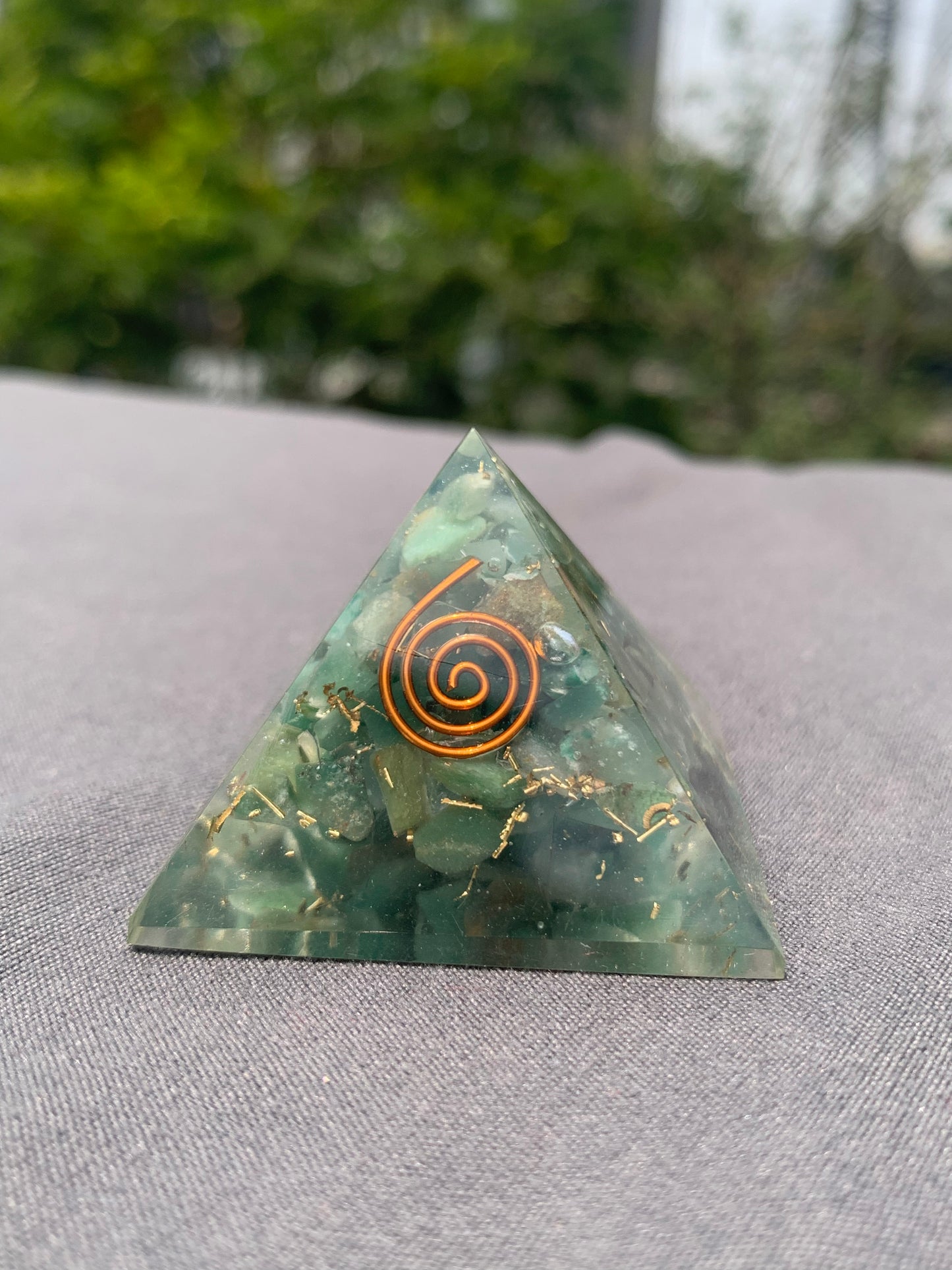 Green aventurine pyramid