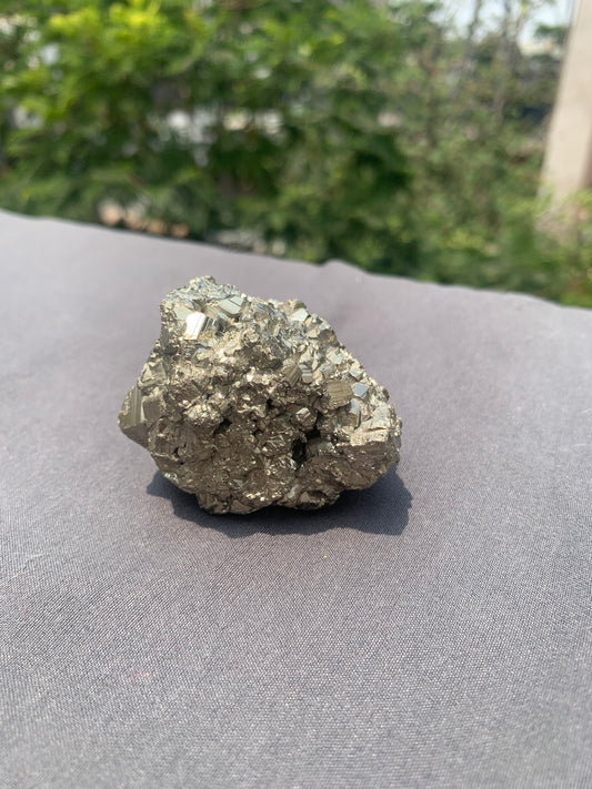 Raw pyrite with salanite charging plate