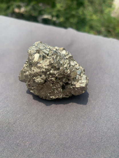 Raw pyrite with salanite charging plate