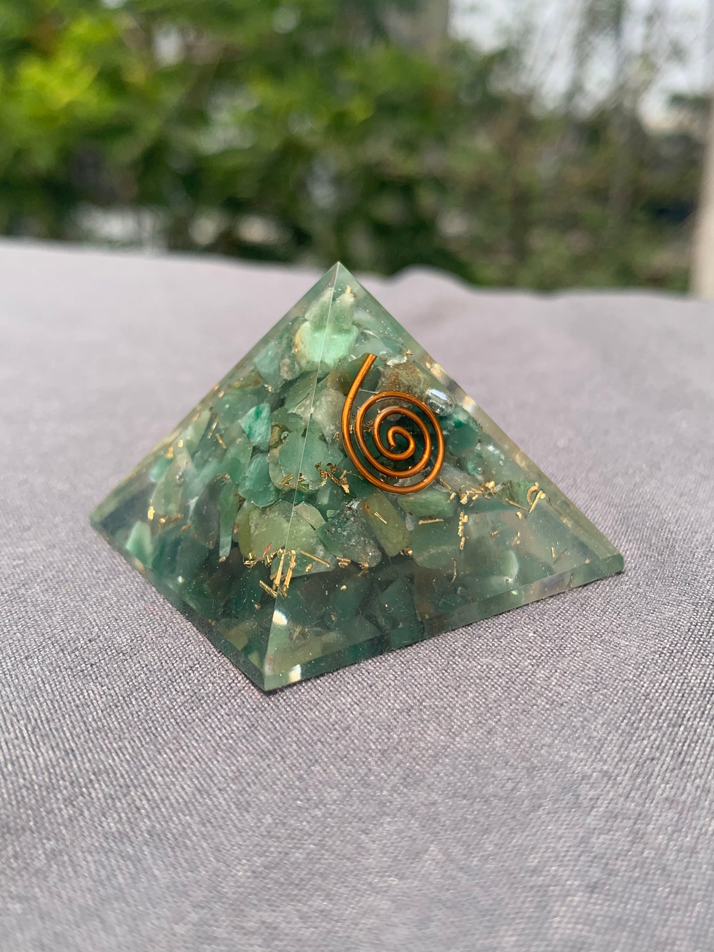 Green aventurine pyramid