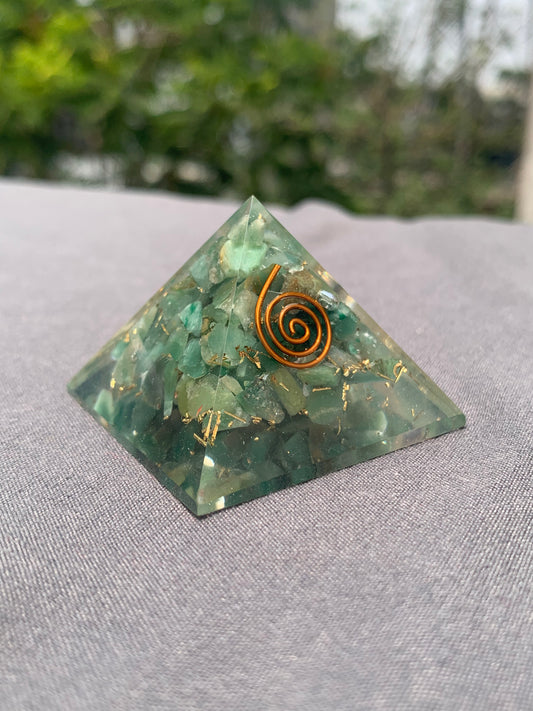 Green aventurine pyramid