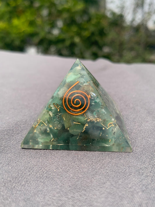 Green aventurine pyramid