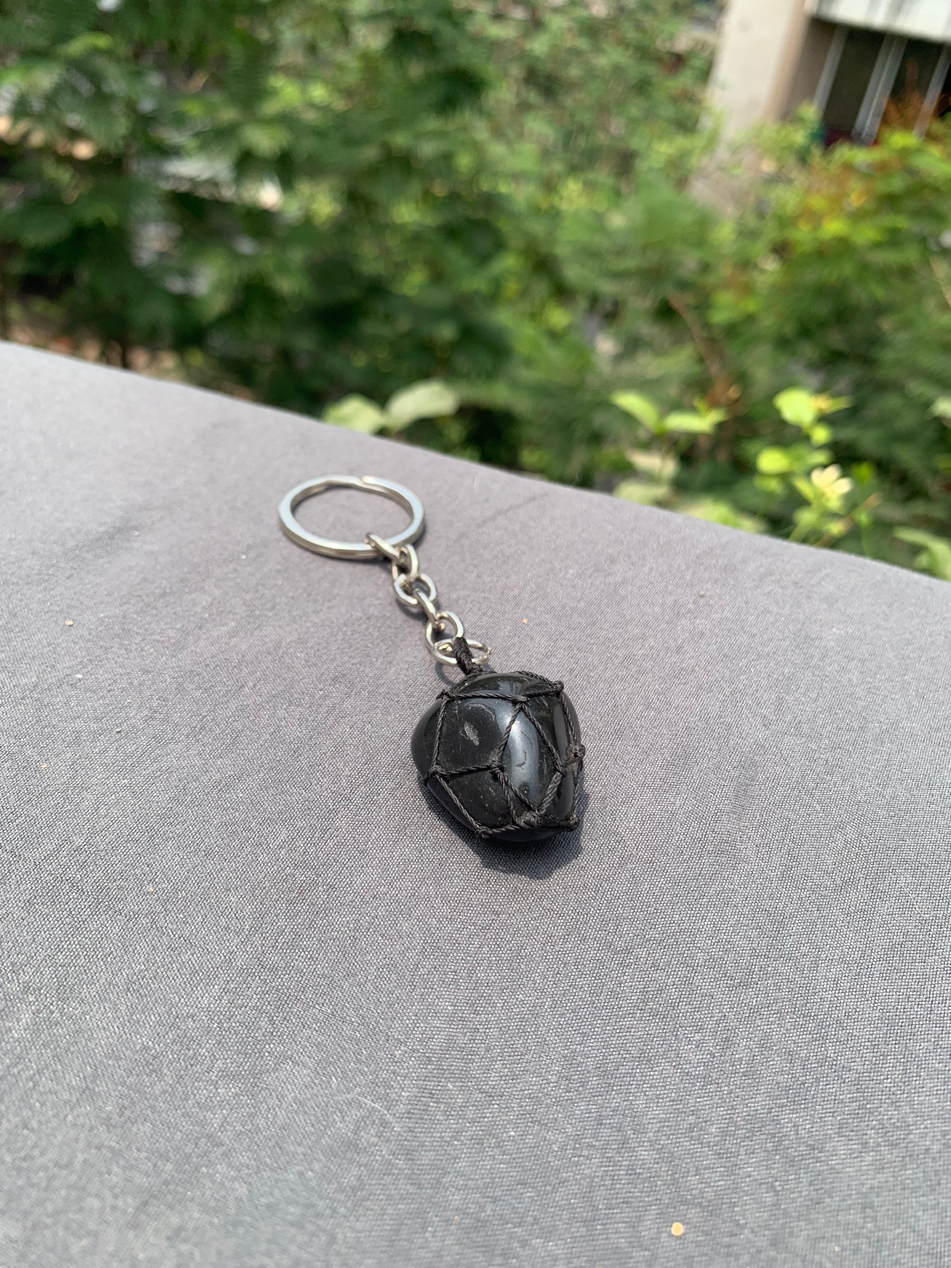 Black turmuline keychain
