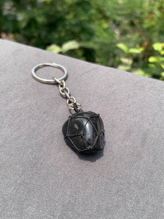 Black turmuline keychain