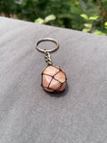 Rose quartz keychain