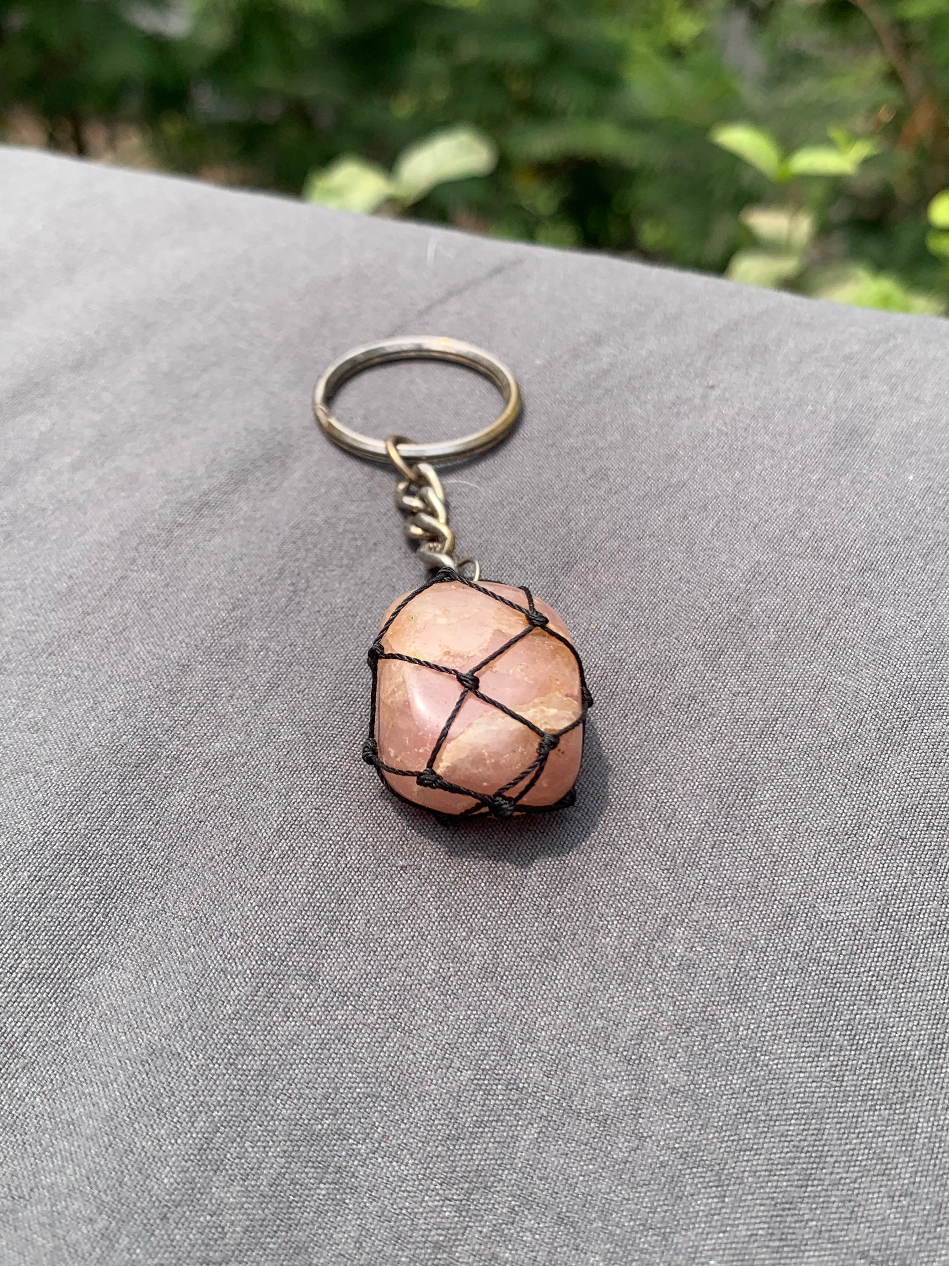 Rose quartz keychain