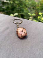 Rose quartz keychain
