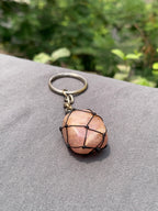Rose quartz keychain