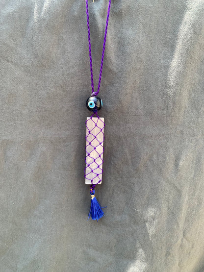 Selenite Evil Eye Car Hanging