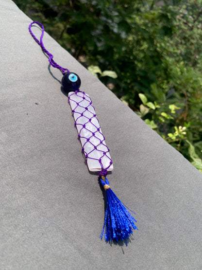 Selenite Evil Eye Car Hanging