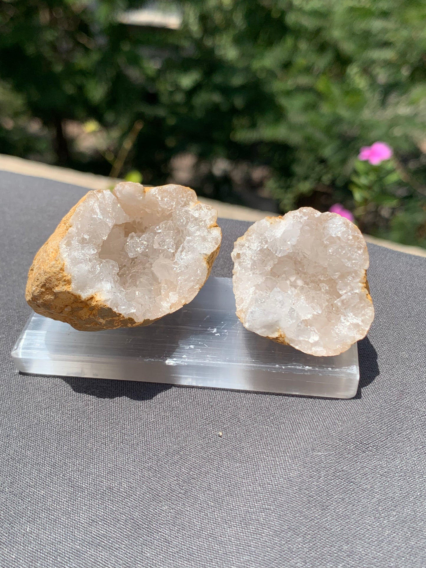 Wish Agate Stone with Selenite Plate