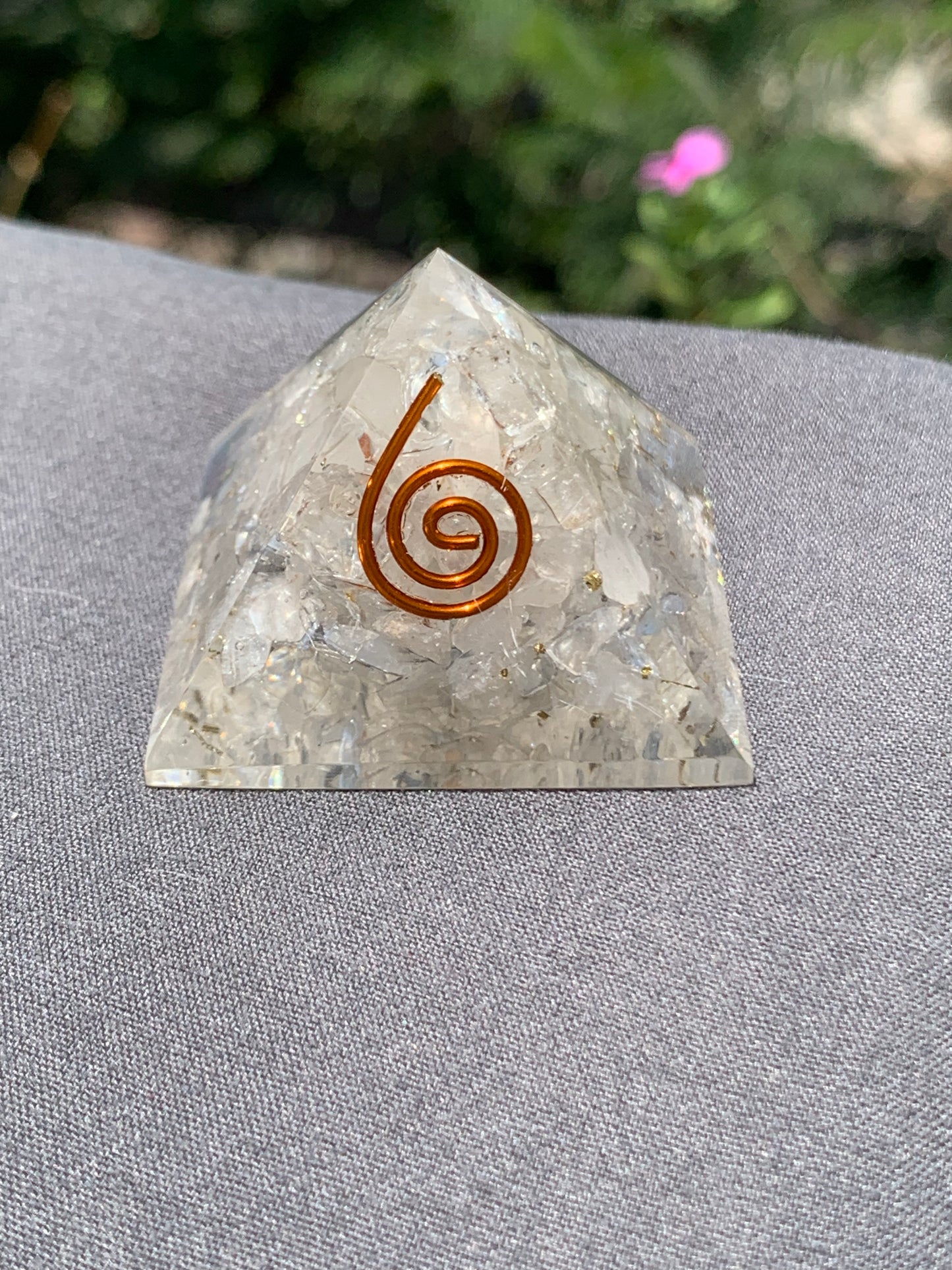 Clear quartz pyramid