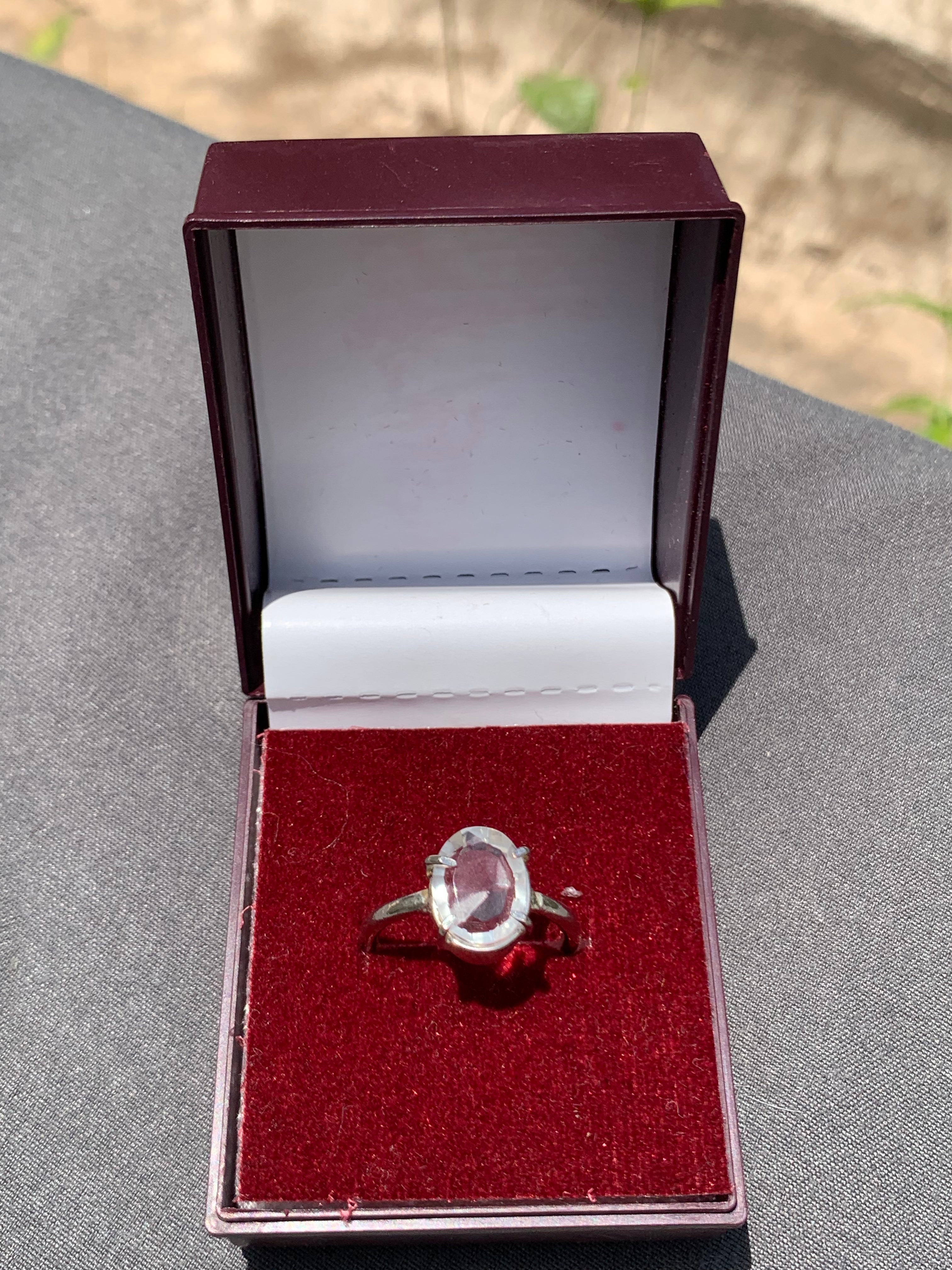Clear quartz ring