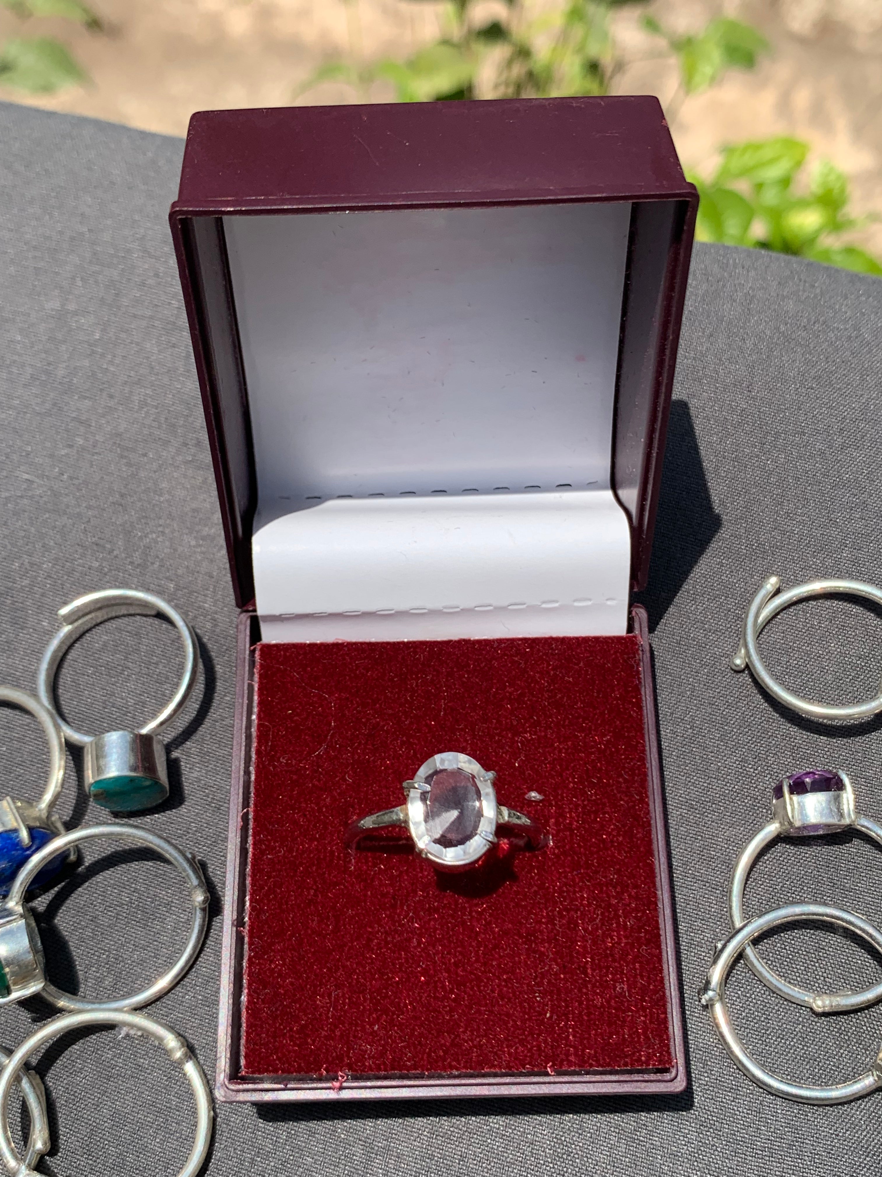 Clear quartz ring