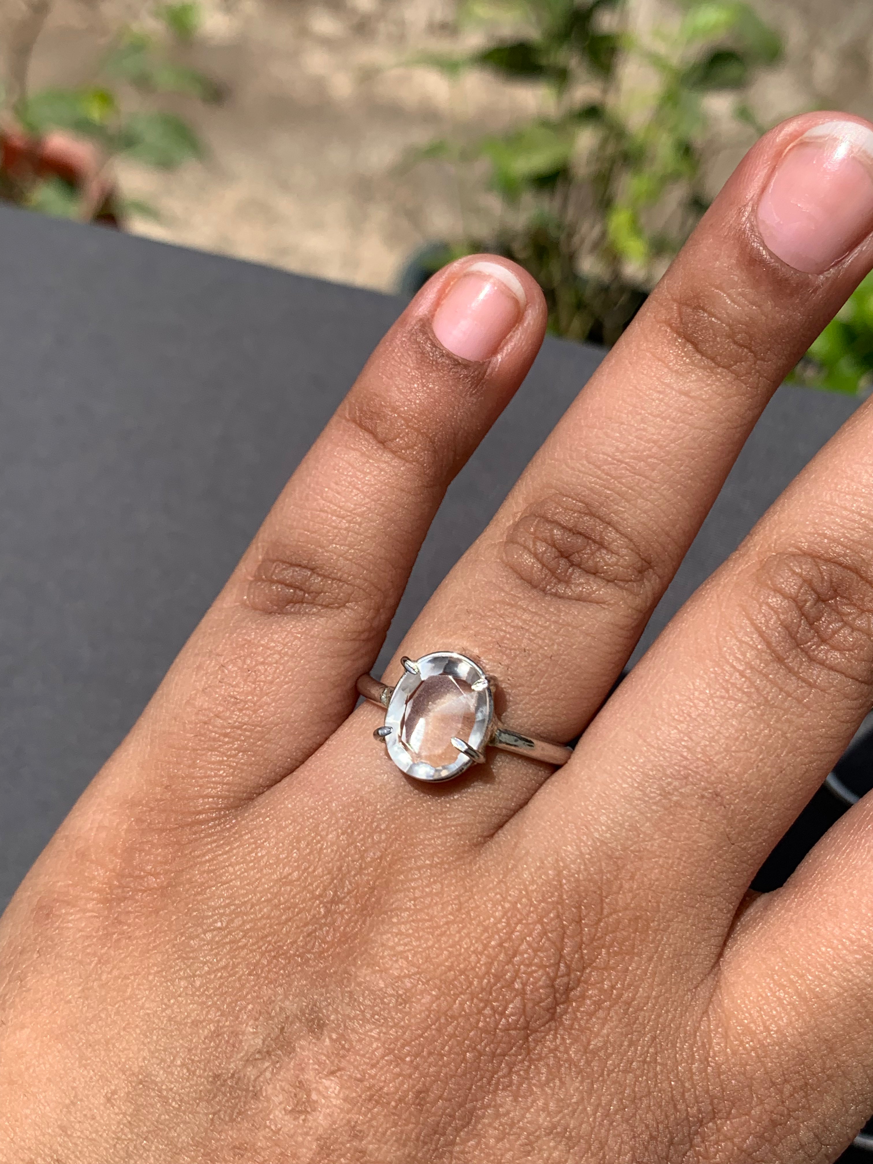 Clear quartz ring