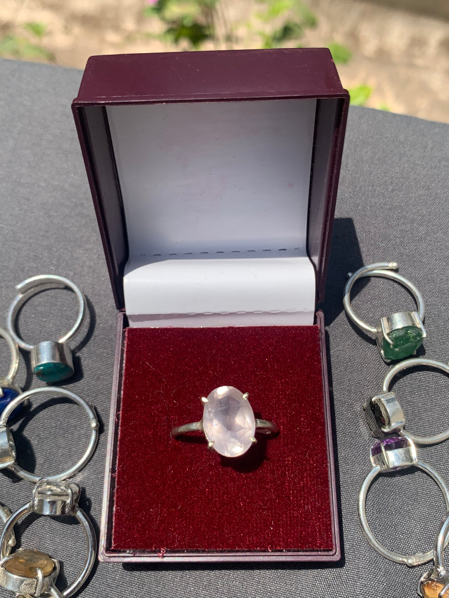 Rose quartz ring