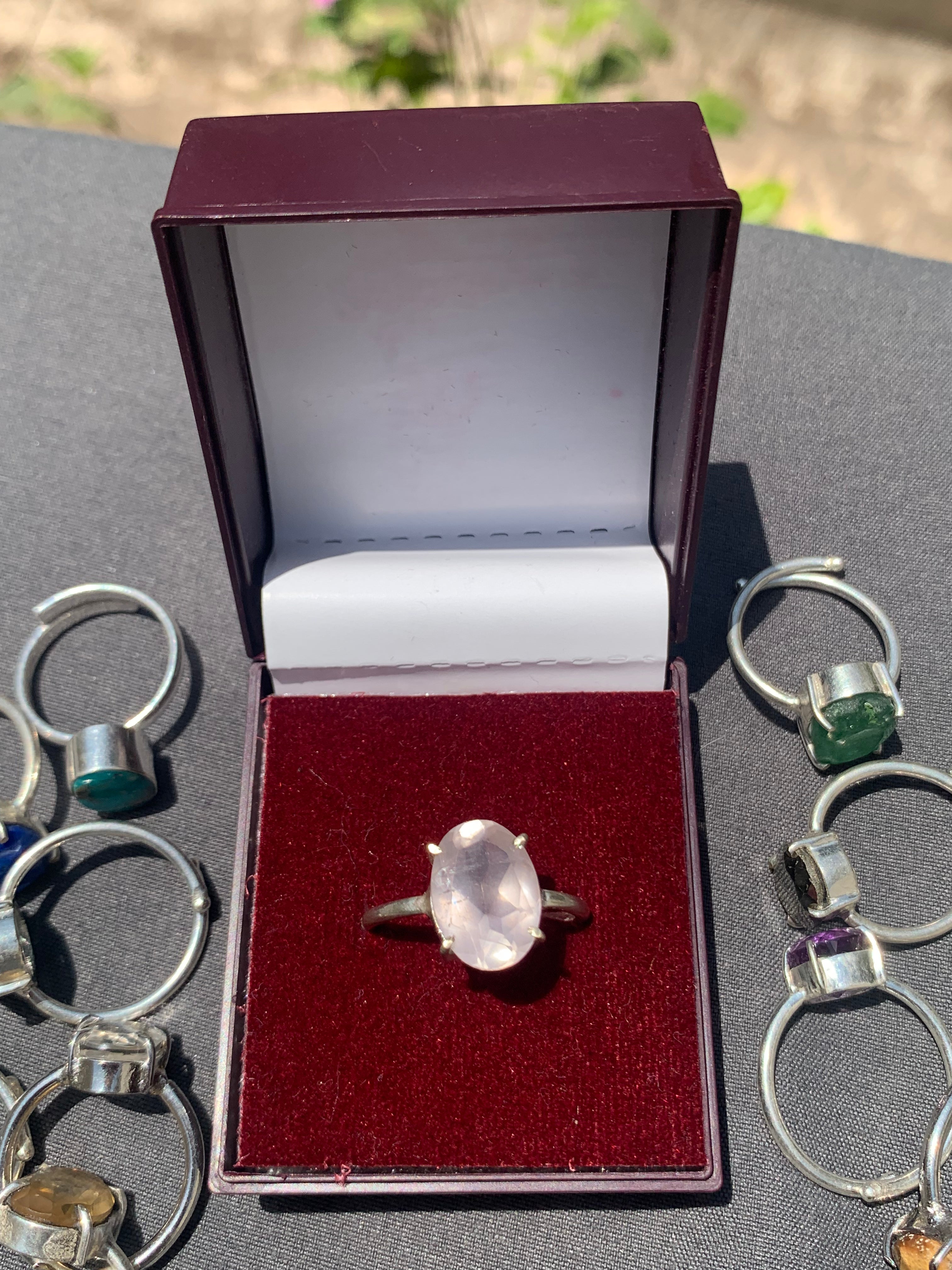Rose quartz ring