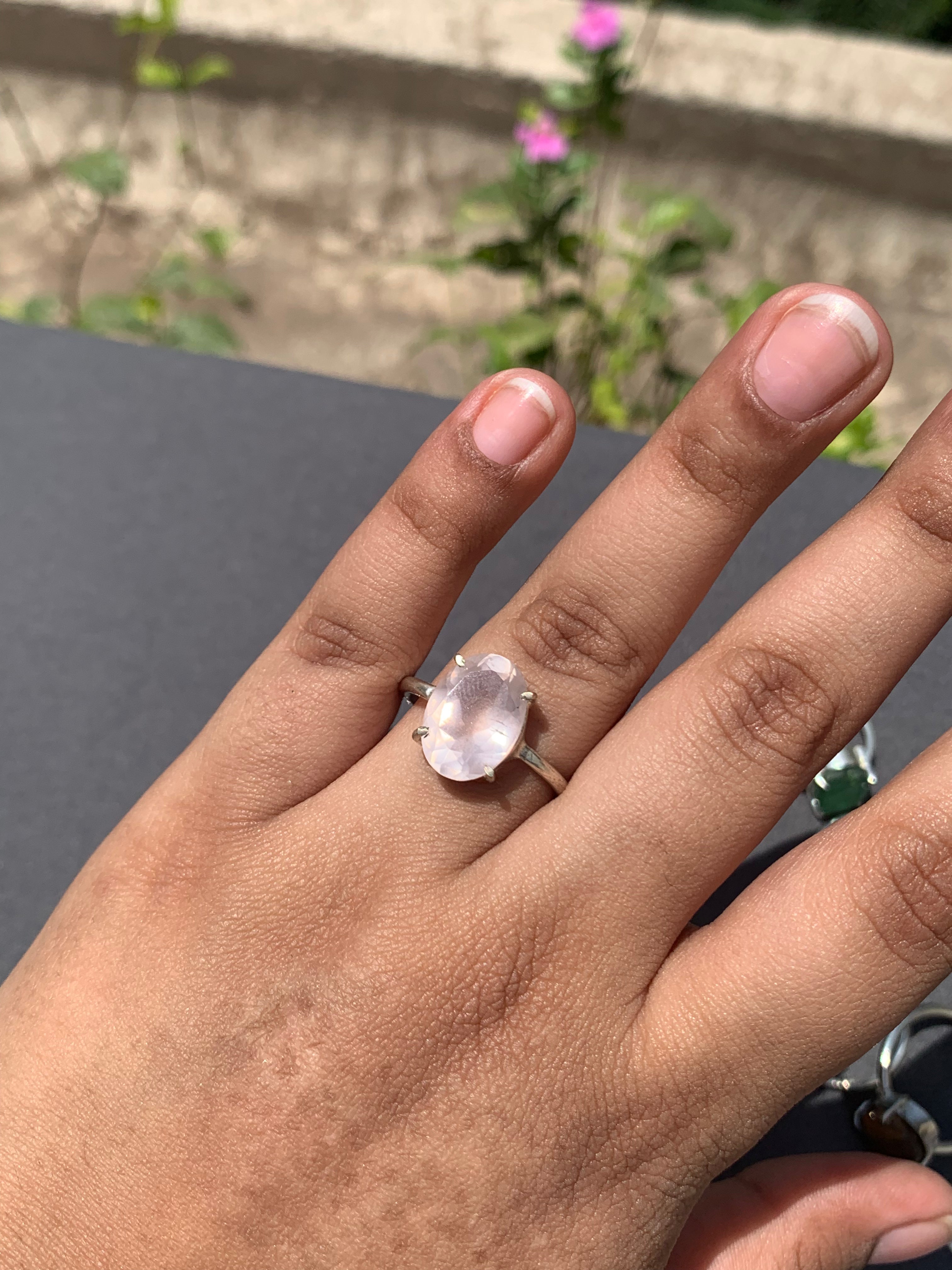 Rose quartz ring