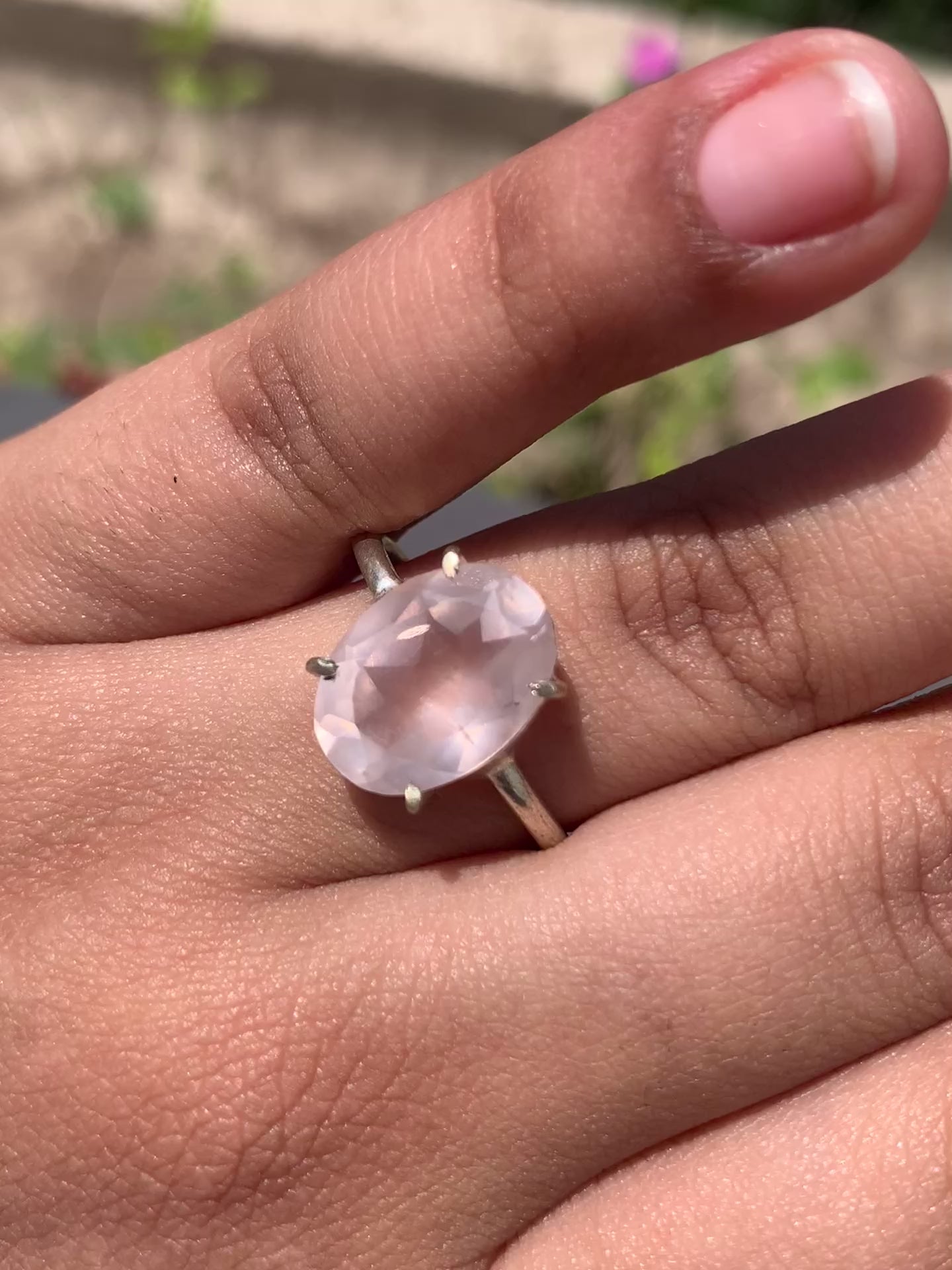Rose quartz ring