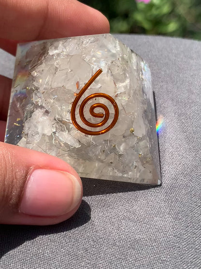 Clear quartz pyramid