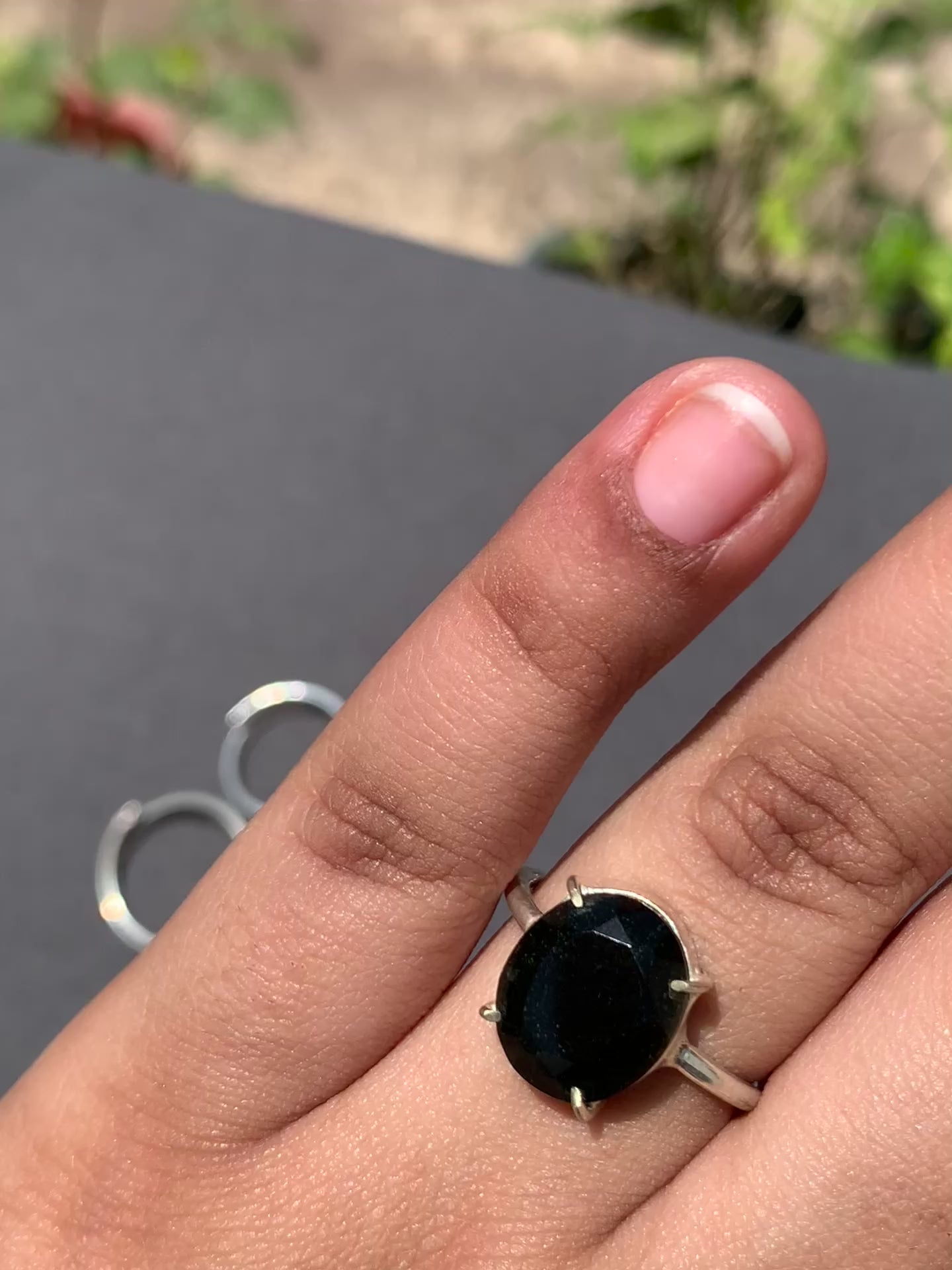 Black turmuline ring