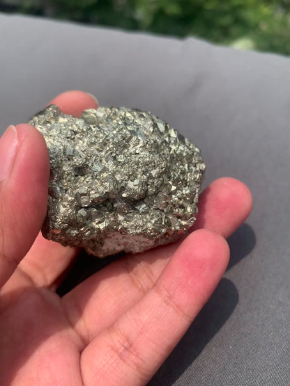 Raw pyrite with salanite charging plate